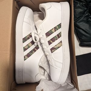 White and Camouflage women's Adidas